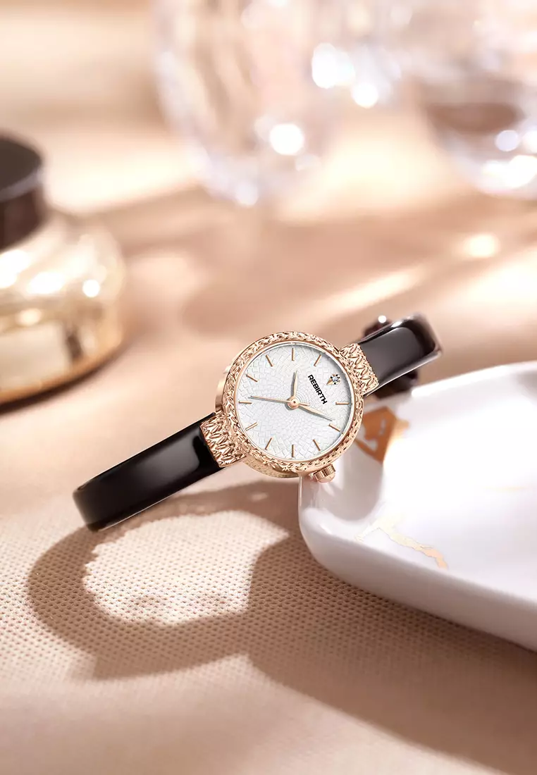 Jam Tangan Wanita Korea Original Anti Air Kuarsa Tali Kulit Jam Wanita Kecil Jam Tangan Cewek rosewhite