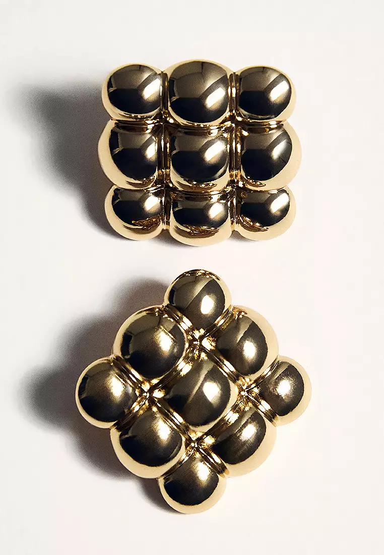 Embossed Square Earrings