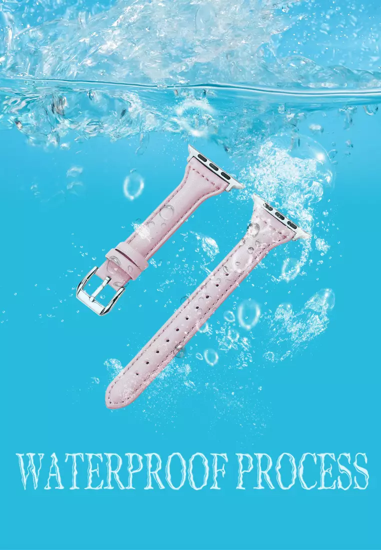 Tali Jam Kulit Apple Watch Strap Jam Tangan Genuine Leather Strap Wanita 42/44/45mm pink