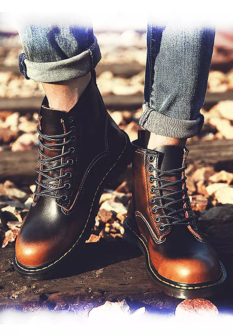 leather mid boots