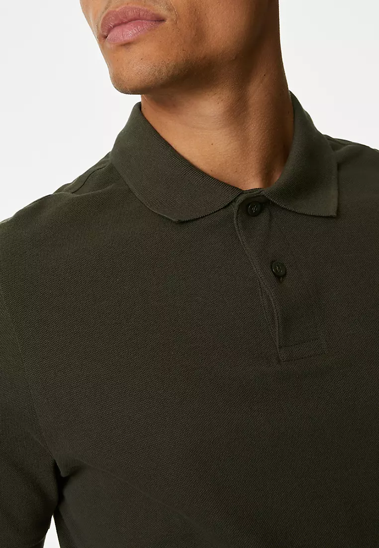 Pure Cotton Pique Polo Shirt