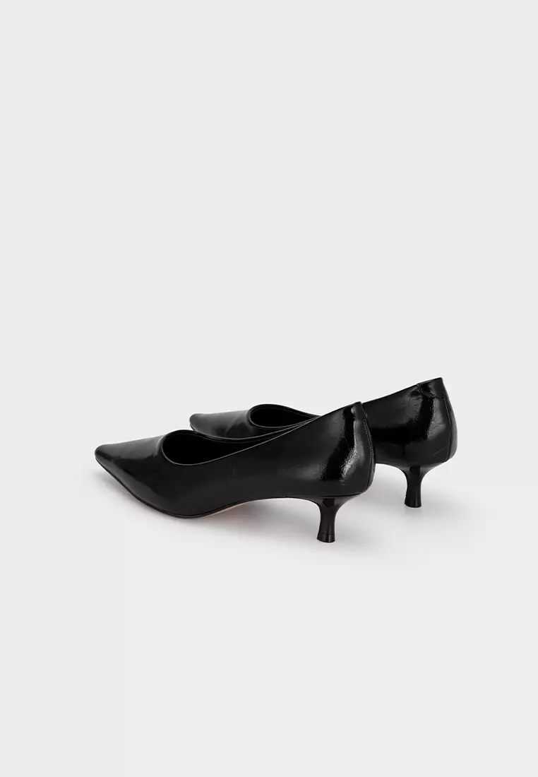 POINTY TOE WITH LEATHER INSOLE KITTEN HEEL PUMP