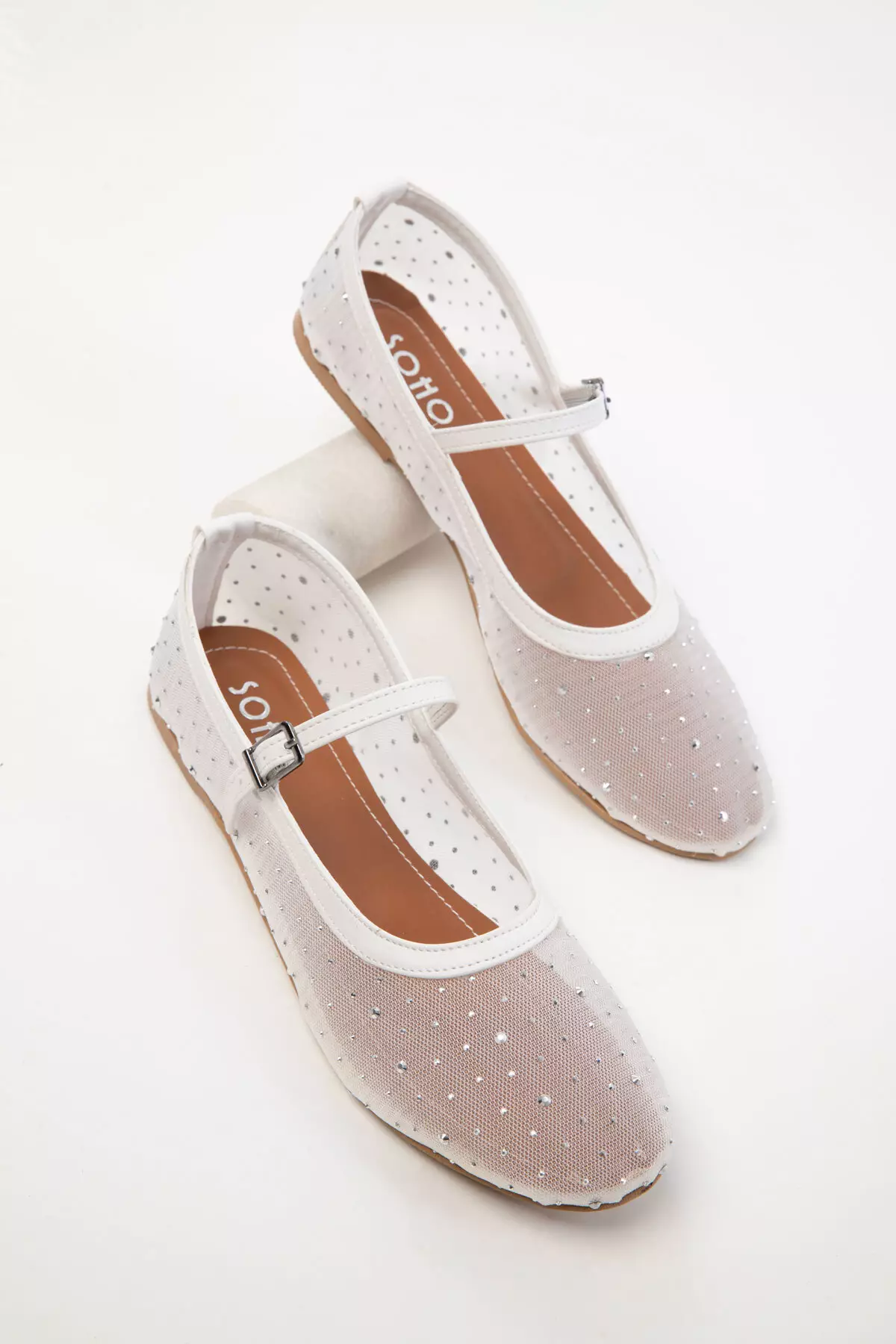 White Women's Ballerinas 20471