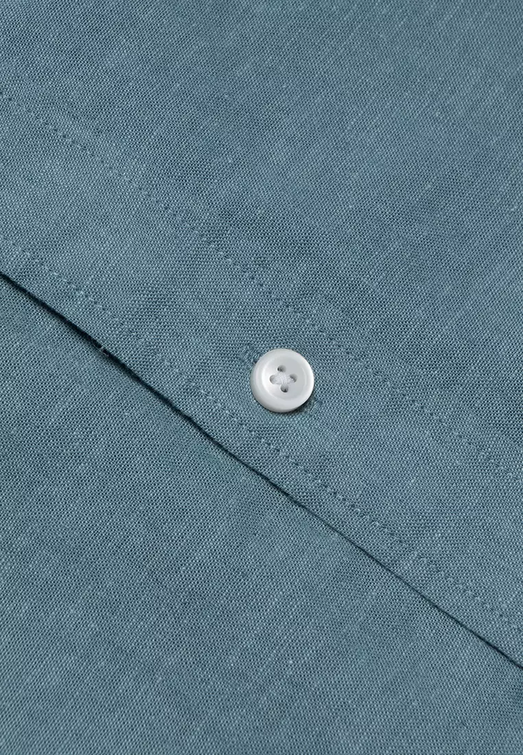 Buy Giordano Men's Cotton Linen Chinese Collar Shirt 2024 Online ...