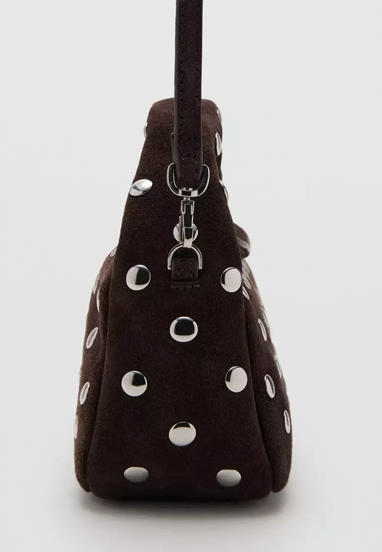 Suede Leather Studded Handbag