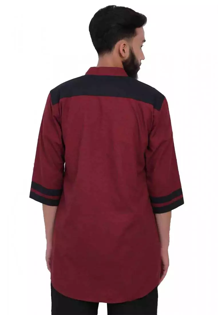 Zayidan Baju Koko Gamis Muslim Pria Izzat - Maroon