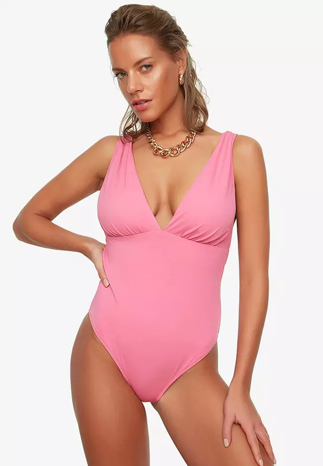 Topshop pink swimsuit top