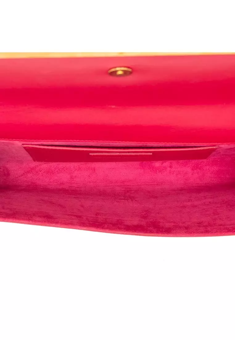 Pre-Loved Saint Laurent Smooth Calfskin Lutetia Flap Clutch