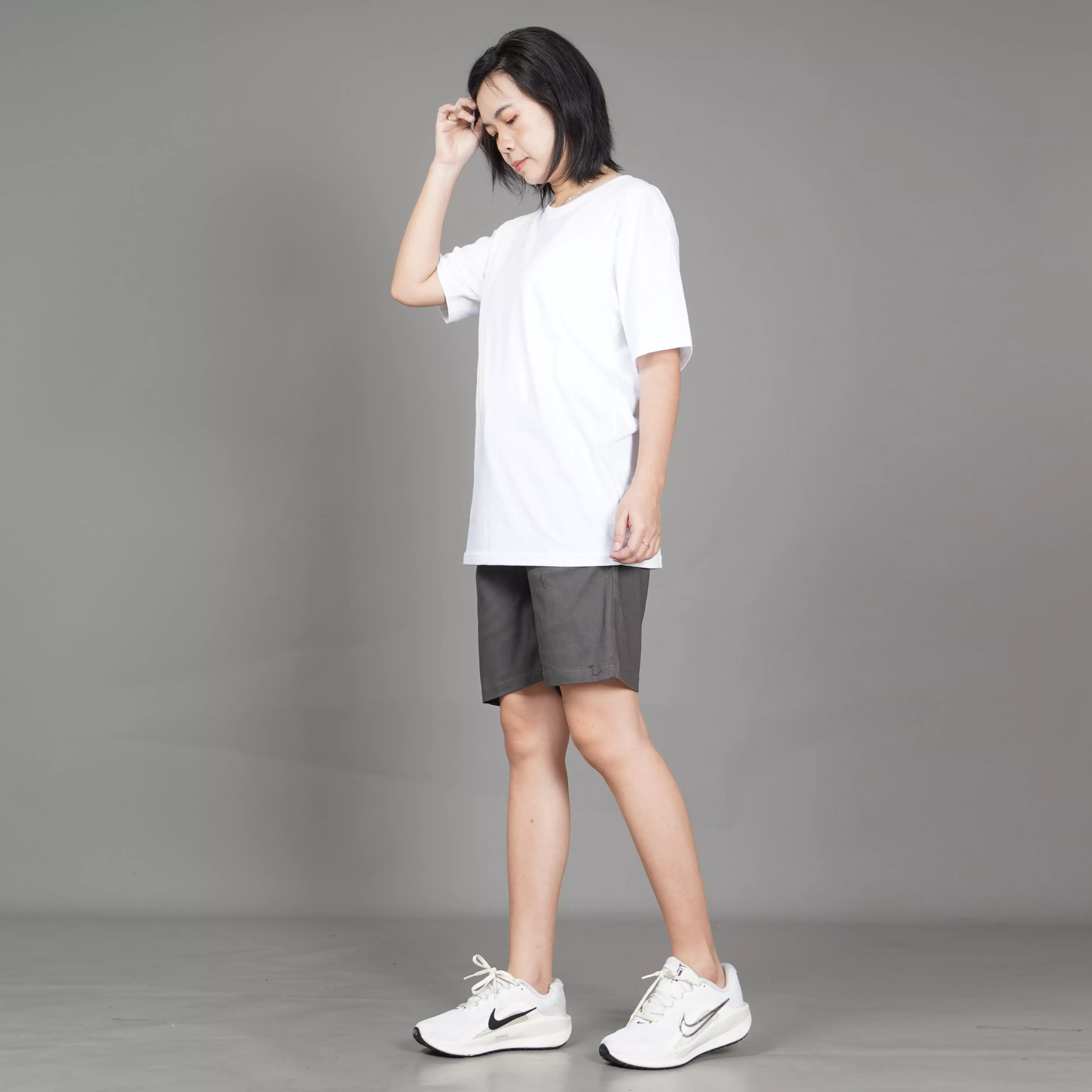  FRELY Celana Pendek Wanita Chino Pendek Wanita Chinos Pants - ABU TU