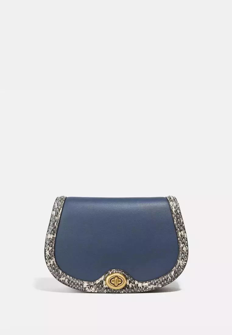 Jual Coach Coach Saddle Belt Bag In Colorblock With Snakeskin Detail