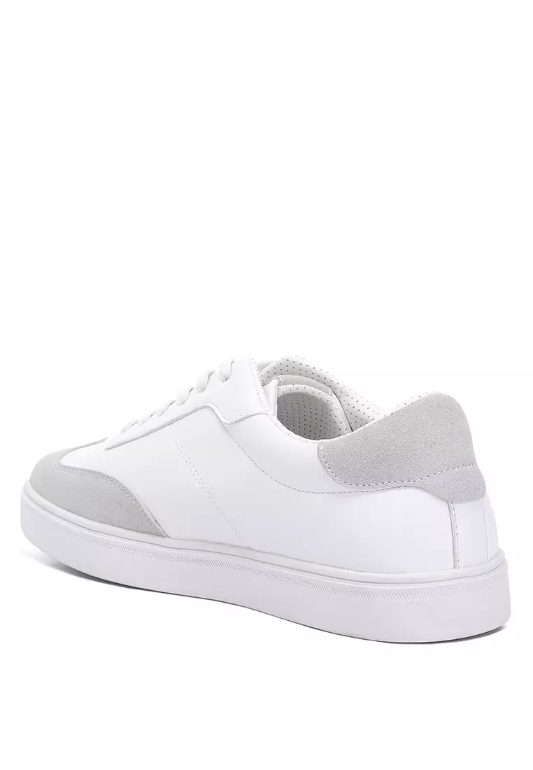 Contrasting Sole Men's Sneakers in White