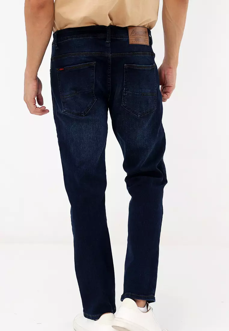 Denim Long Slim Tapered Fit Stretch Jeans