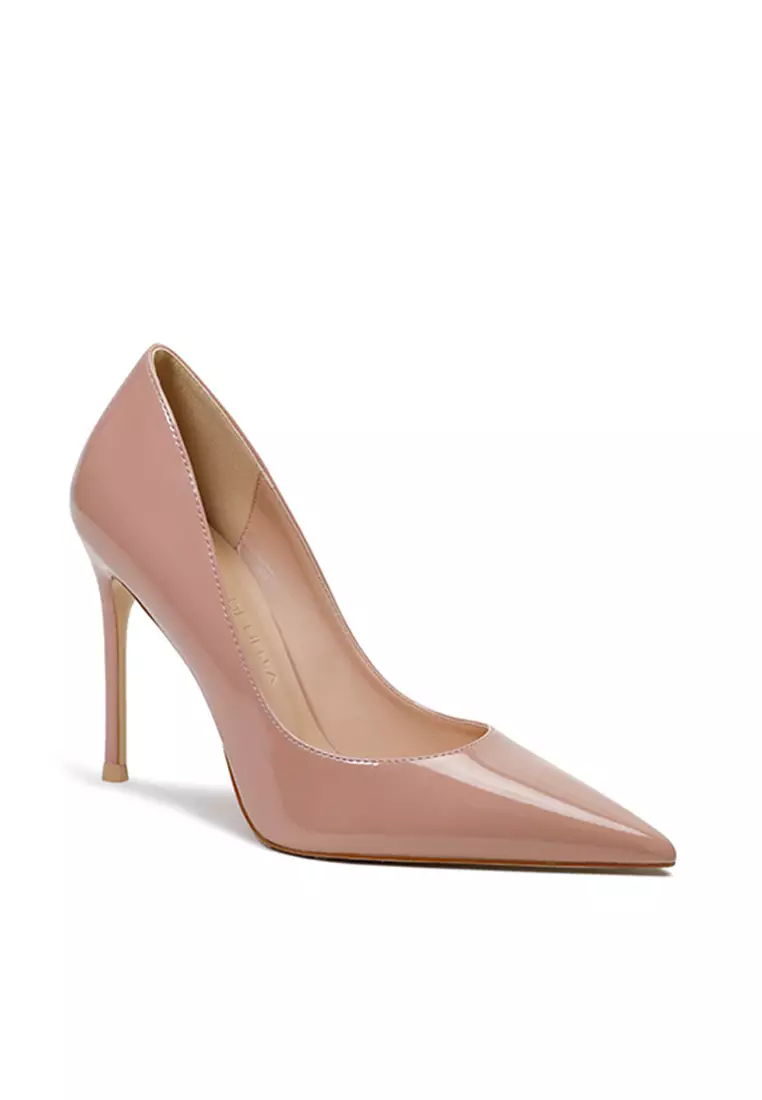 10CM Faux Leather Pointed Pumps Heels Shoes HZL053