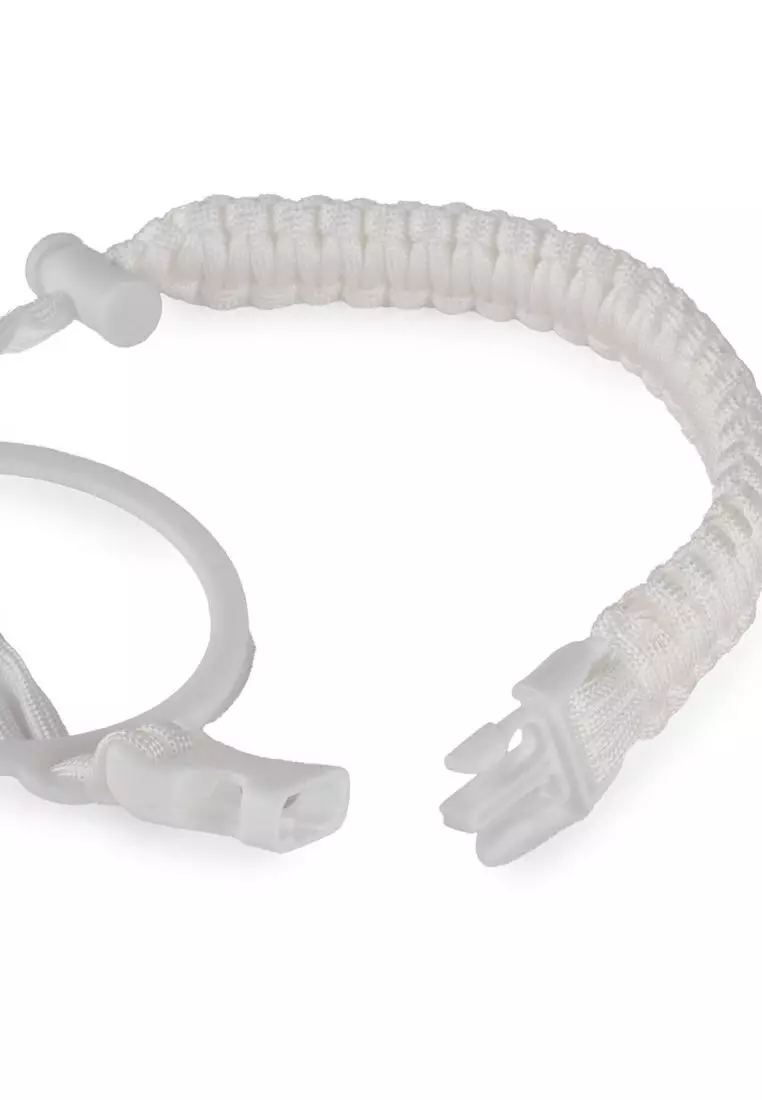 Crossing Paracord Bottle Carrier Strap with Carabiner - White