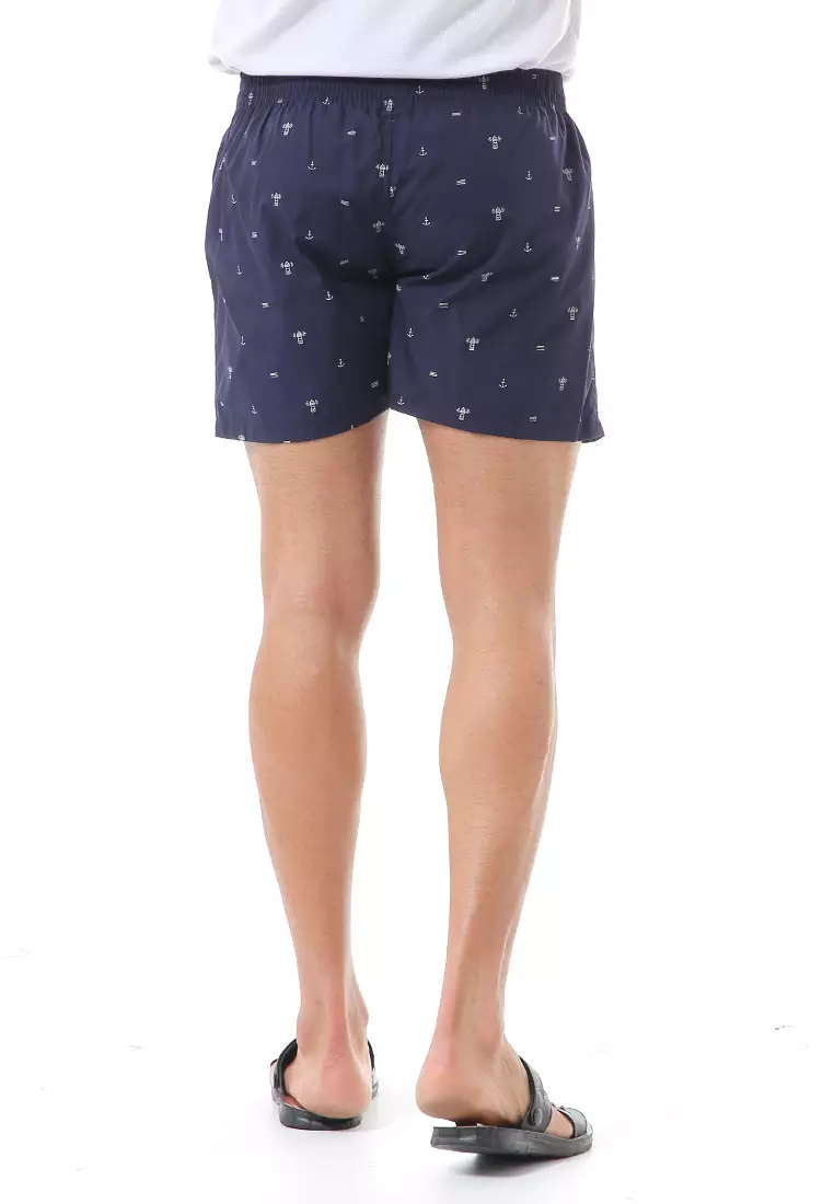 Grissham Celana Pendek Pria Short Boxer Stylish Aircraft Motive Material Cotton ORIGINAL - Navy