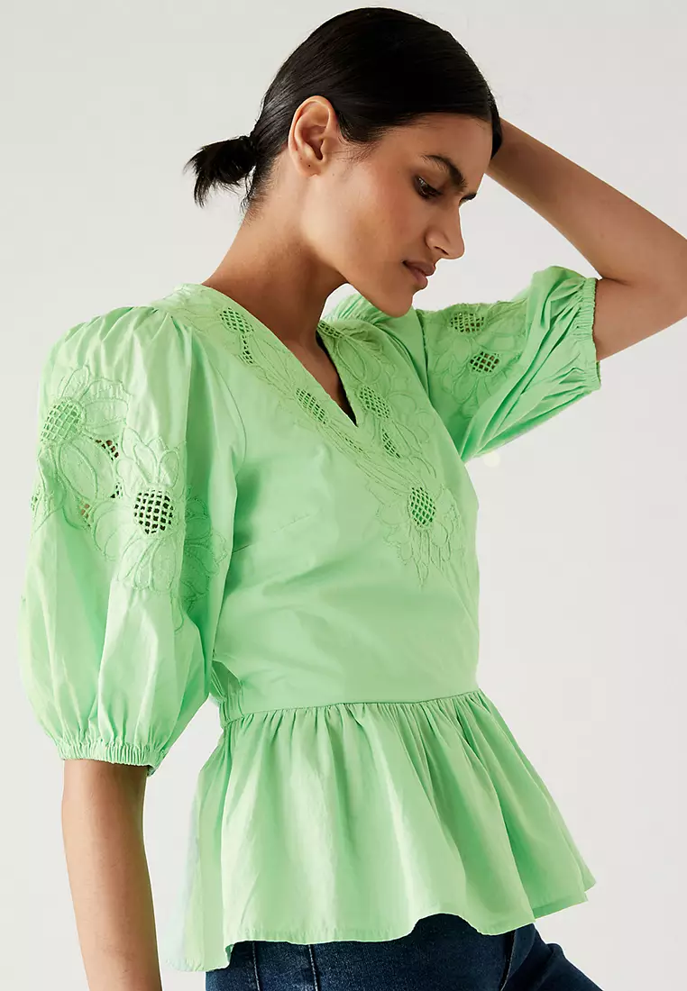 Pure Cotton Embroidered Blouse