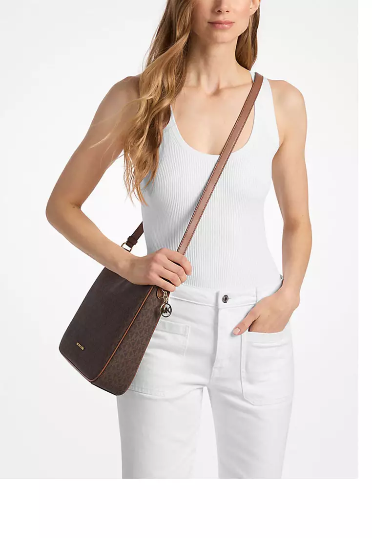 Nayla Medium Signature Logo Messenger Bag