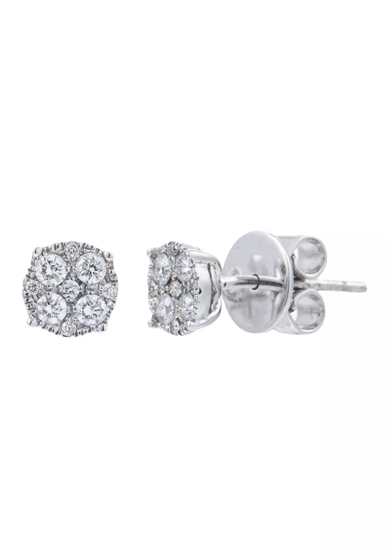 White gold top diamond earrings sale