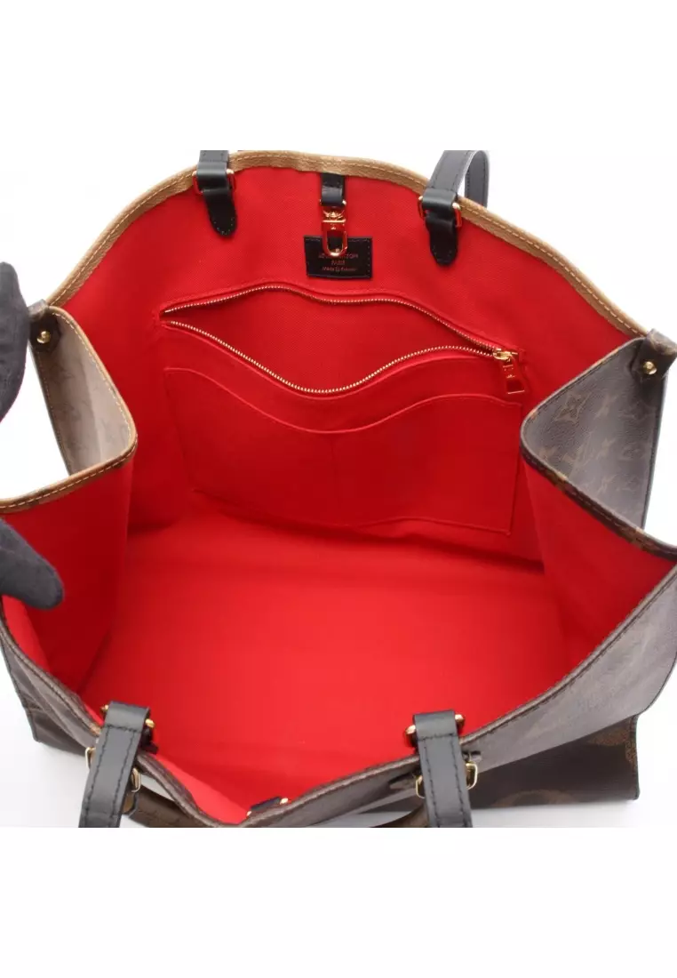 Pre-Loved Louis Vuitton on-the-go GM monogram giant monogram reverse Shoulder bag PVC leather Brown light brown