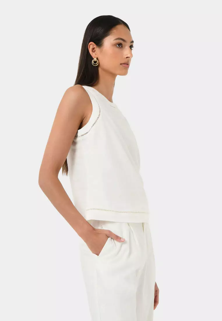 Perry Linen Embroidery Top