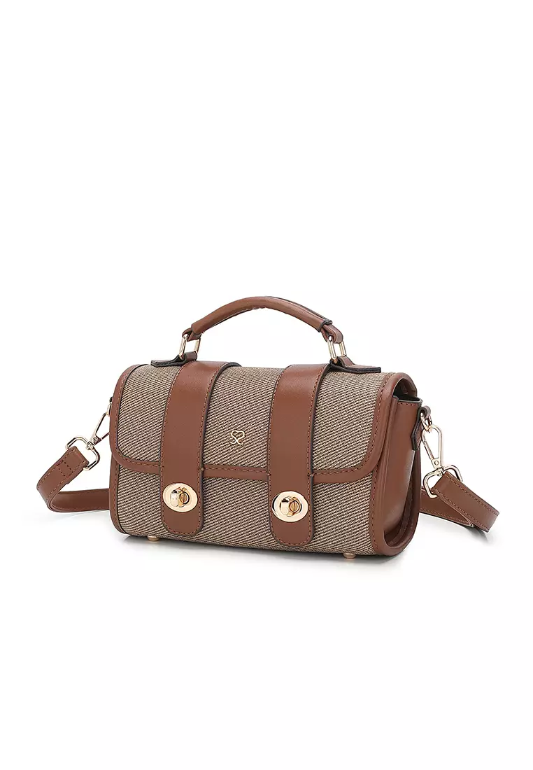 Women's Top Handle Bag / Sling Bag / Crossbody Bag / Shoulder Bag (Tas Tangan Wanita / Tas Selempang Wanita / Tas Bahu Wanita) - Cokelat