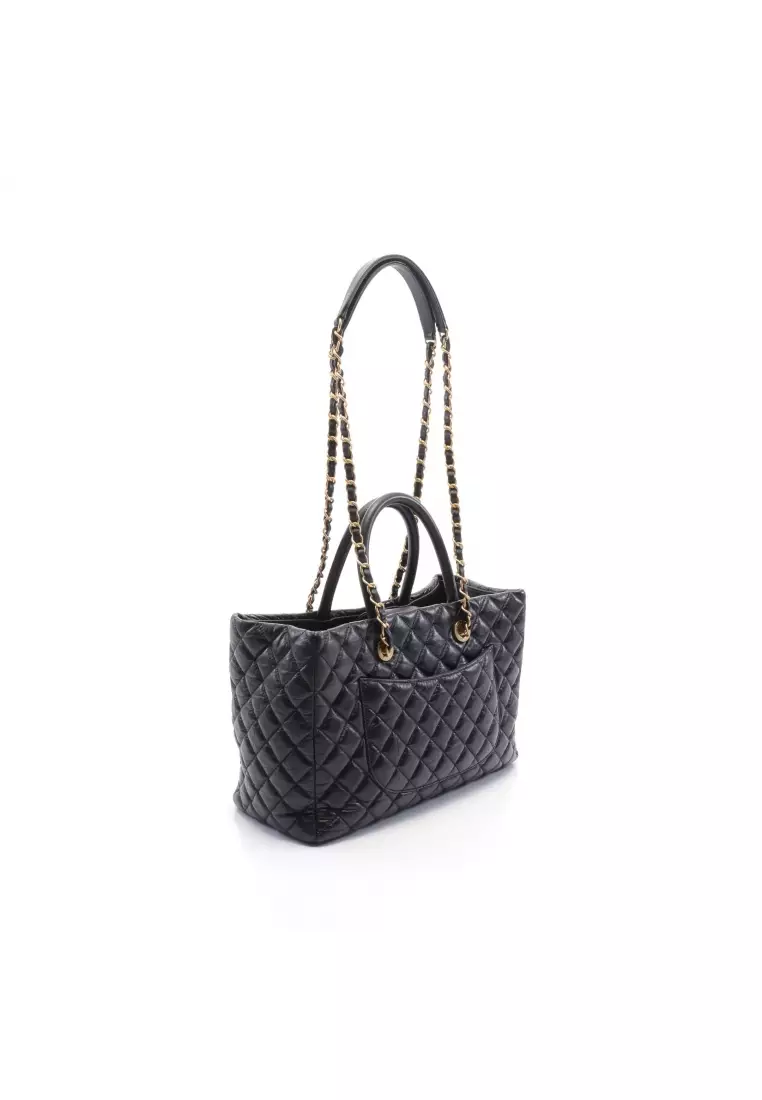 Buy Chanel Pre-loved CHANEL matelasse Handbag leather black gold ...