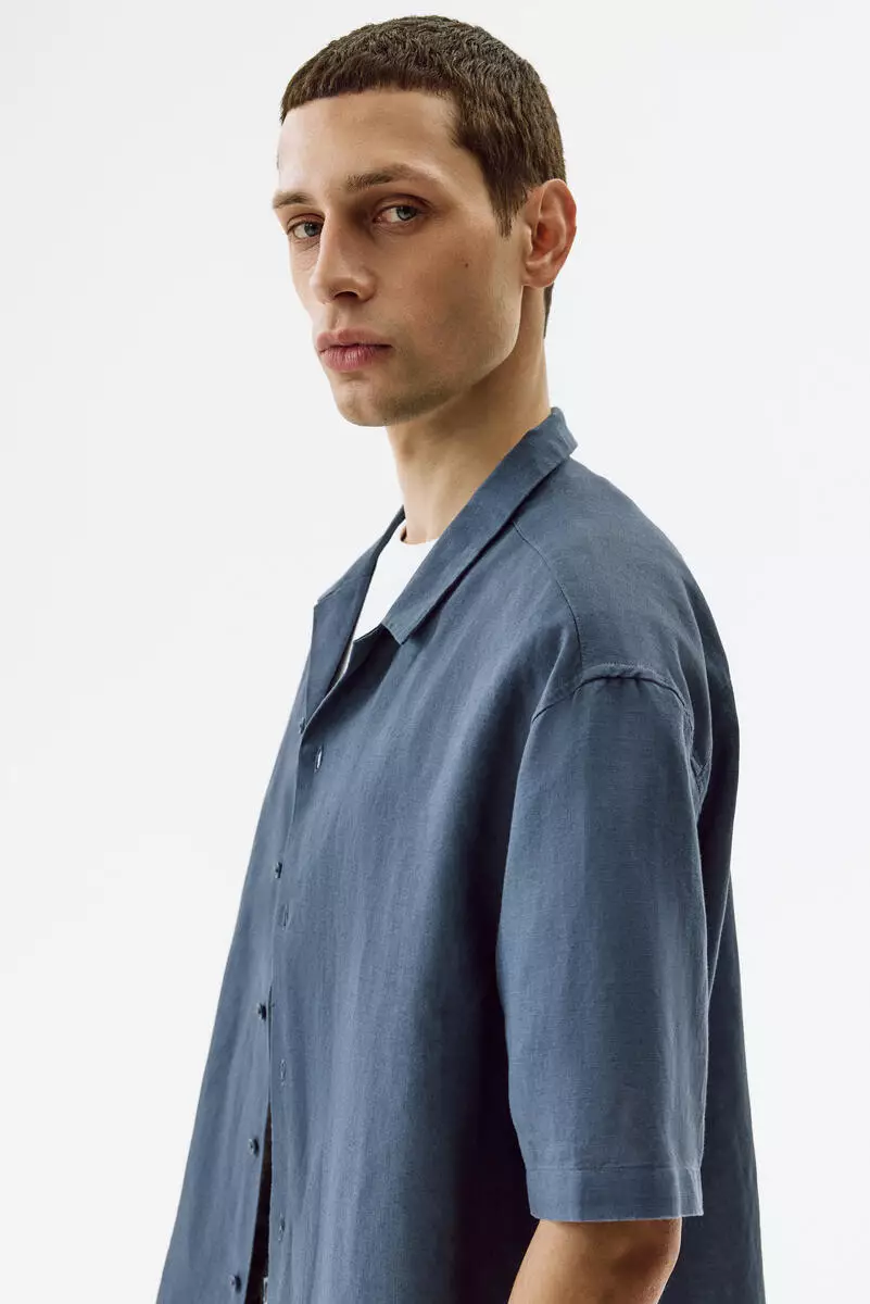 Relaxed Fit Linen-blend resort shirt