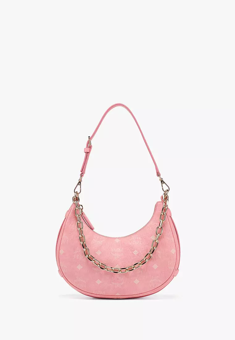 MCM Pink Jacquard & Leather Small Mini Size Shoulder Bag New Sealed