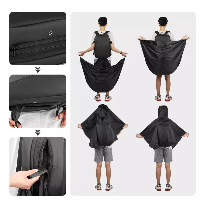 Mark Ryden Tas Ransel Laptop Kerja Pria USB Raincoat 17 Inch- BLACK