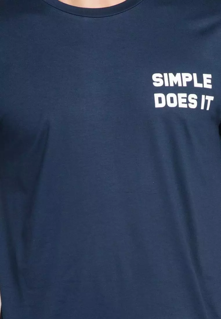 MTD91F Kaos Pria simple does it dakir Kaos Navy