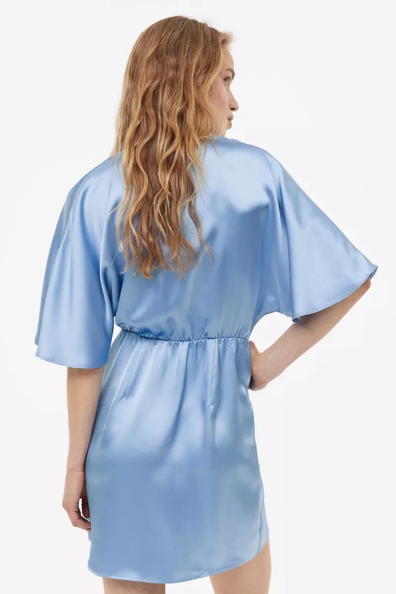 Satin wrap dress