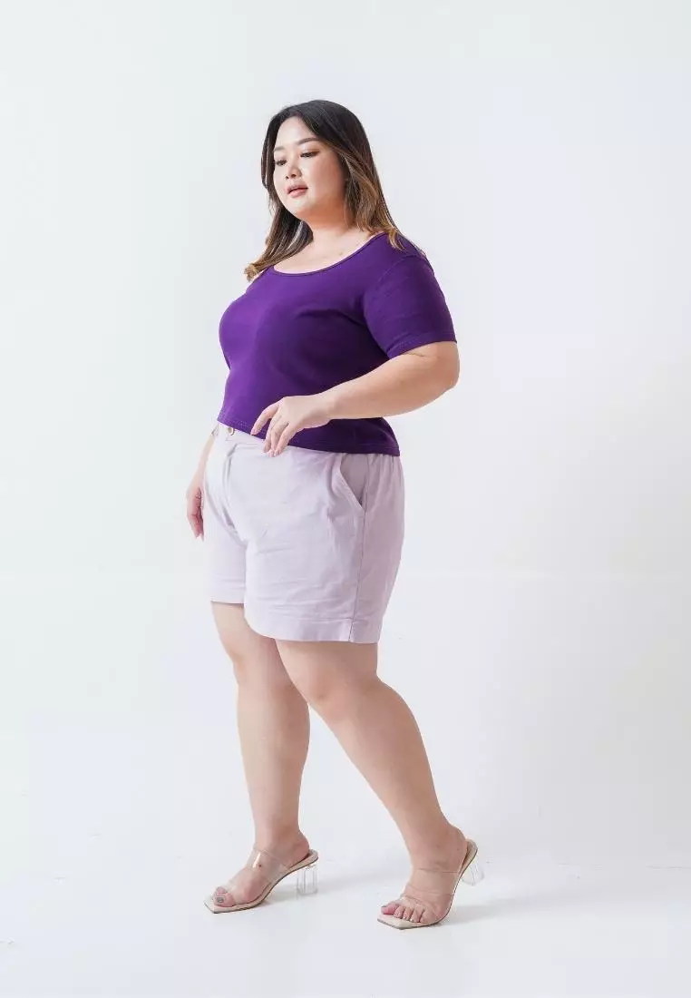 plus size marcia crop top purple