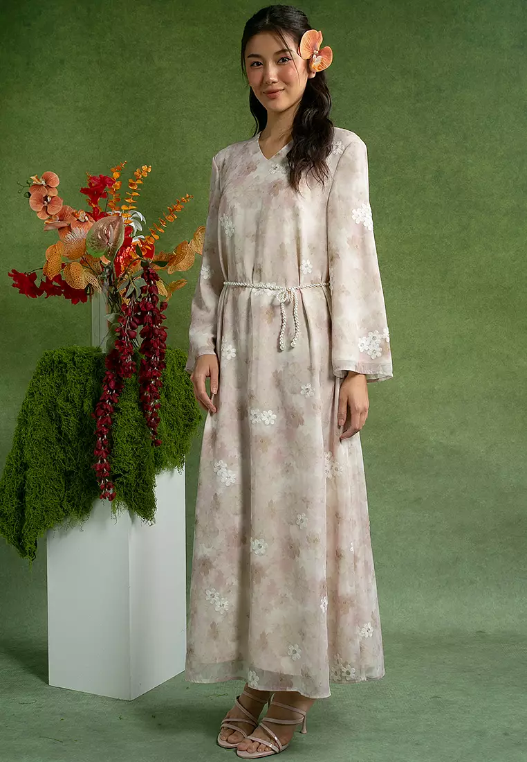 Dalila Dress with Pearl Belt