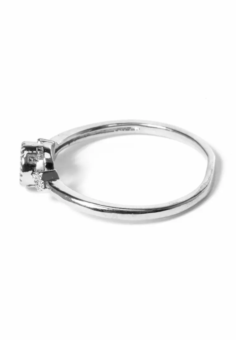 Cincin Diamond Casual Perhiasan Aksesoris Fashion Wanita Sliver - 2