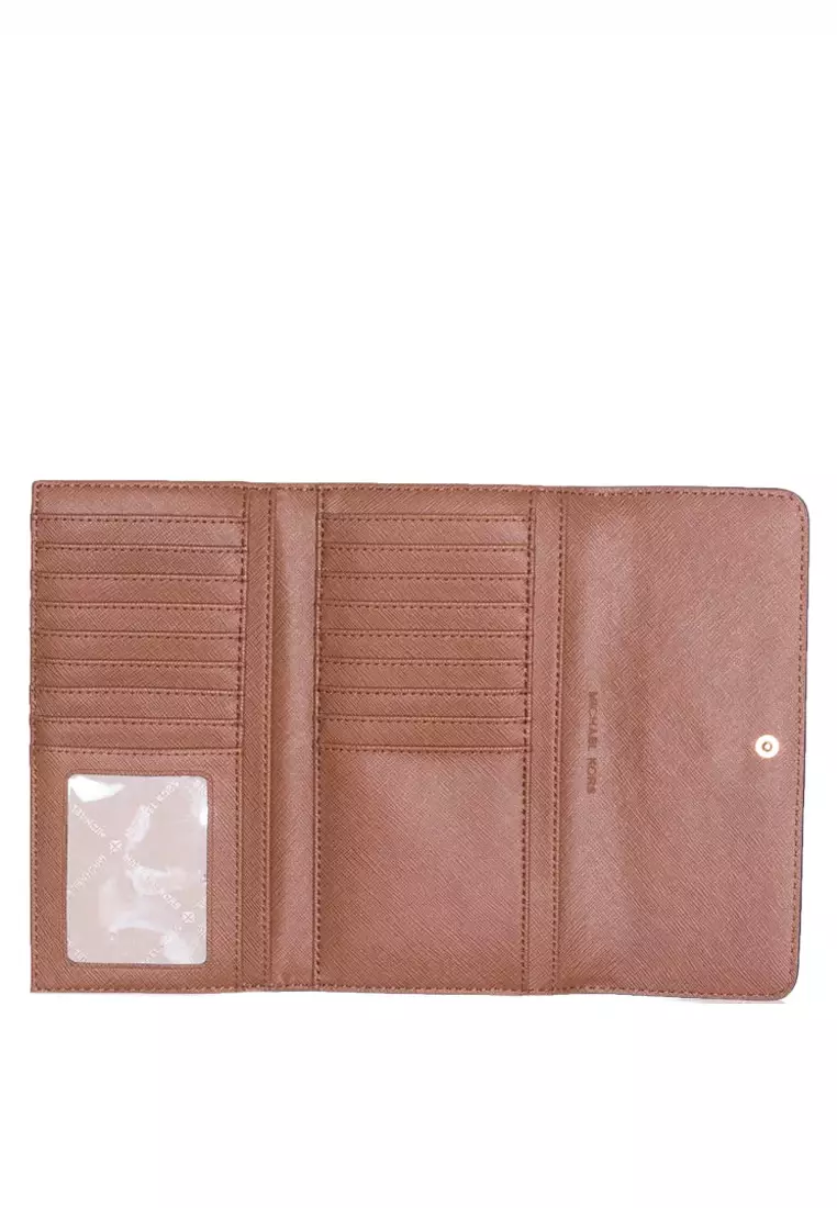 Jet Set Travel Large Trifold Wallet - Brown
