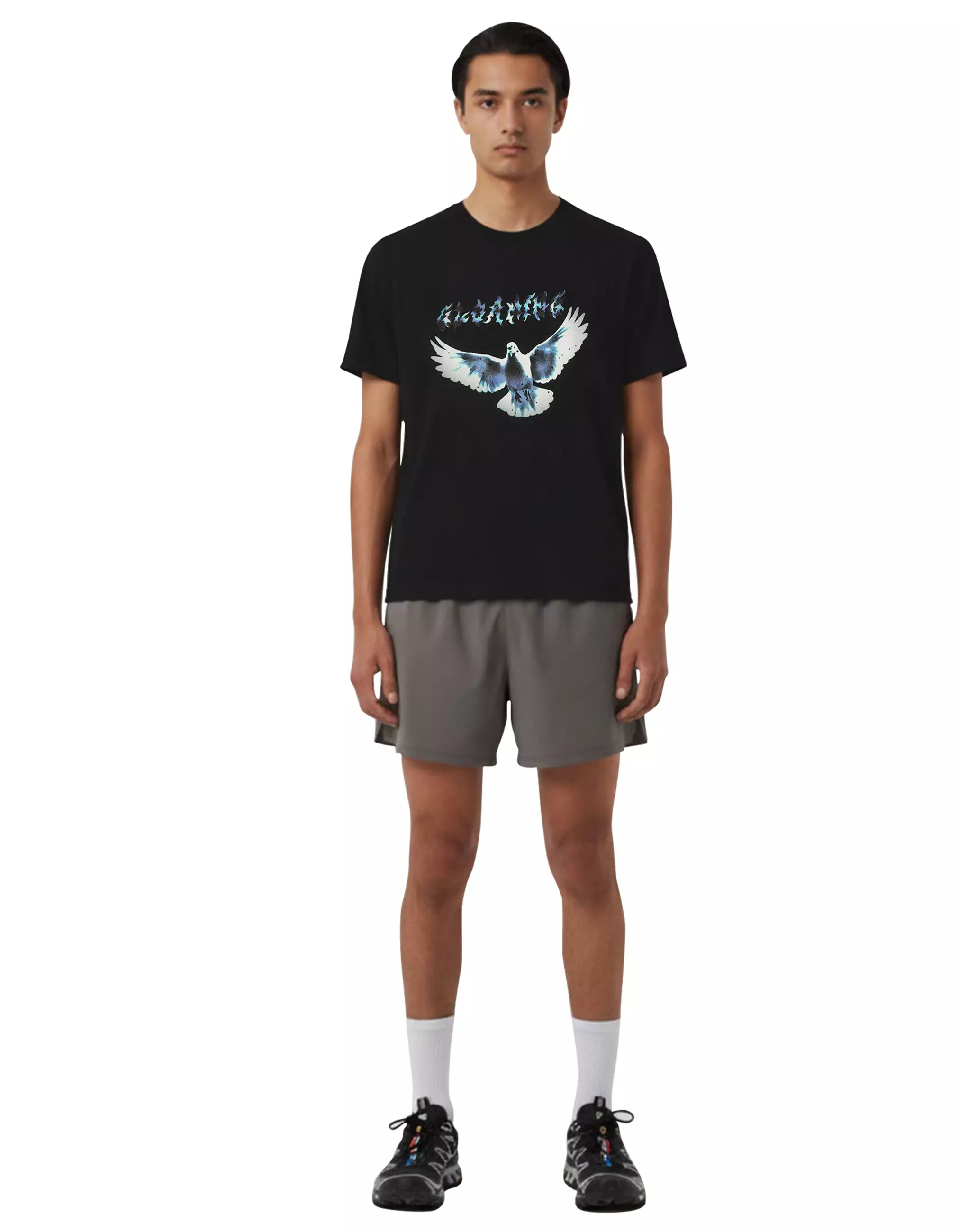 Gloaming T-shirt Running Cotton 24s Short Sleeve Tee Black - Leluasa