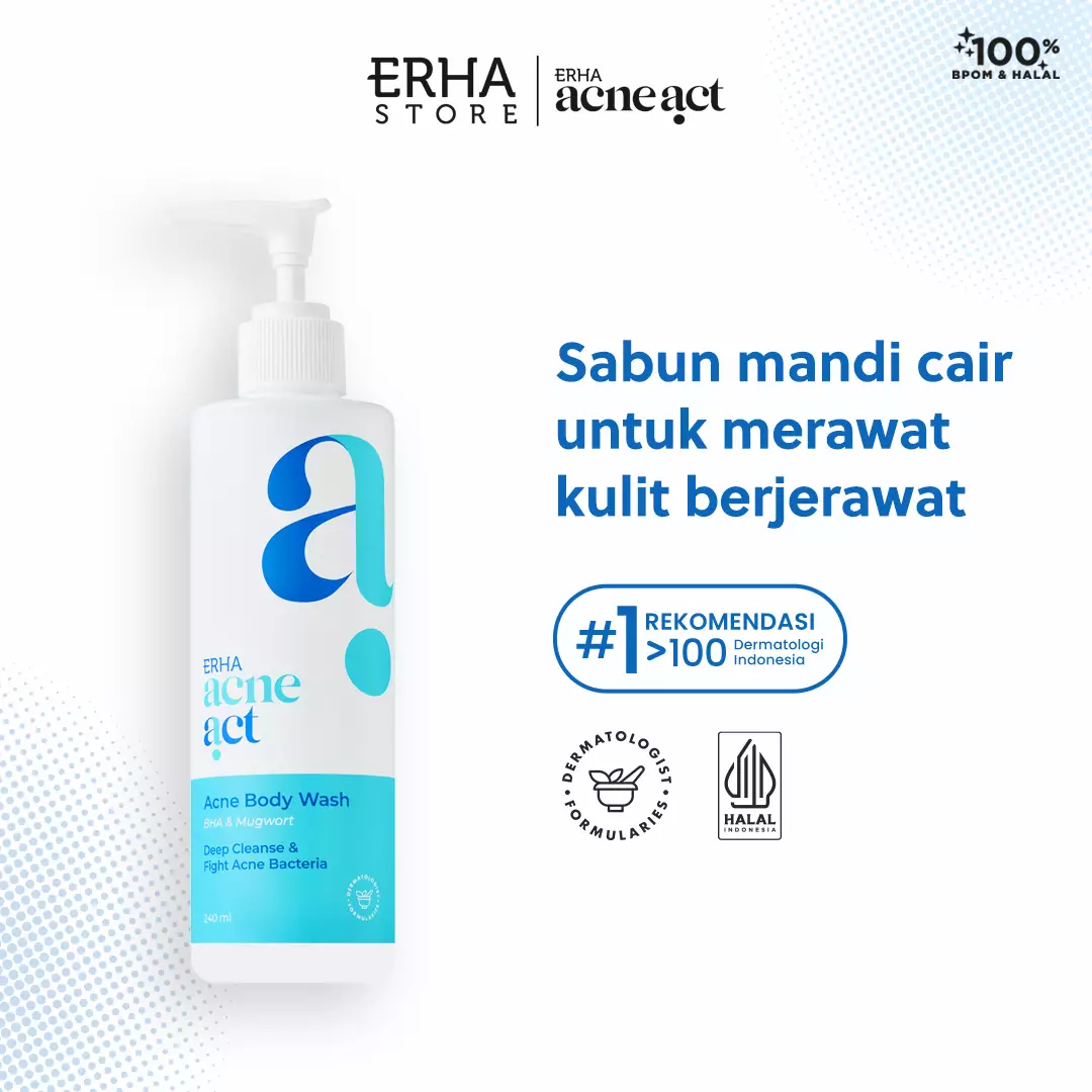 ERHA Acneact Body Wash BHA & Mugworth 240 ml - Sabun Badan Jerawat Punggung | BHA | Sulfur