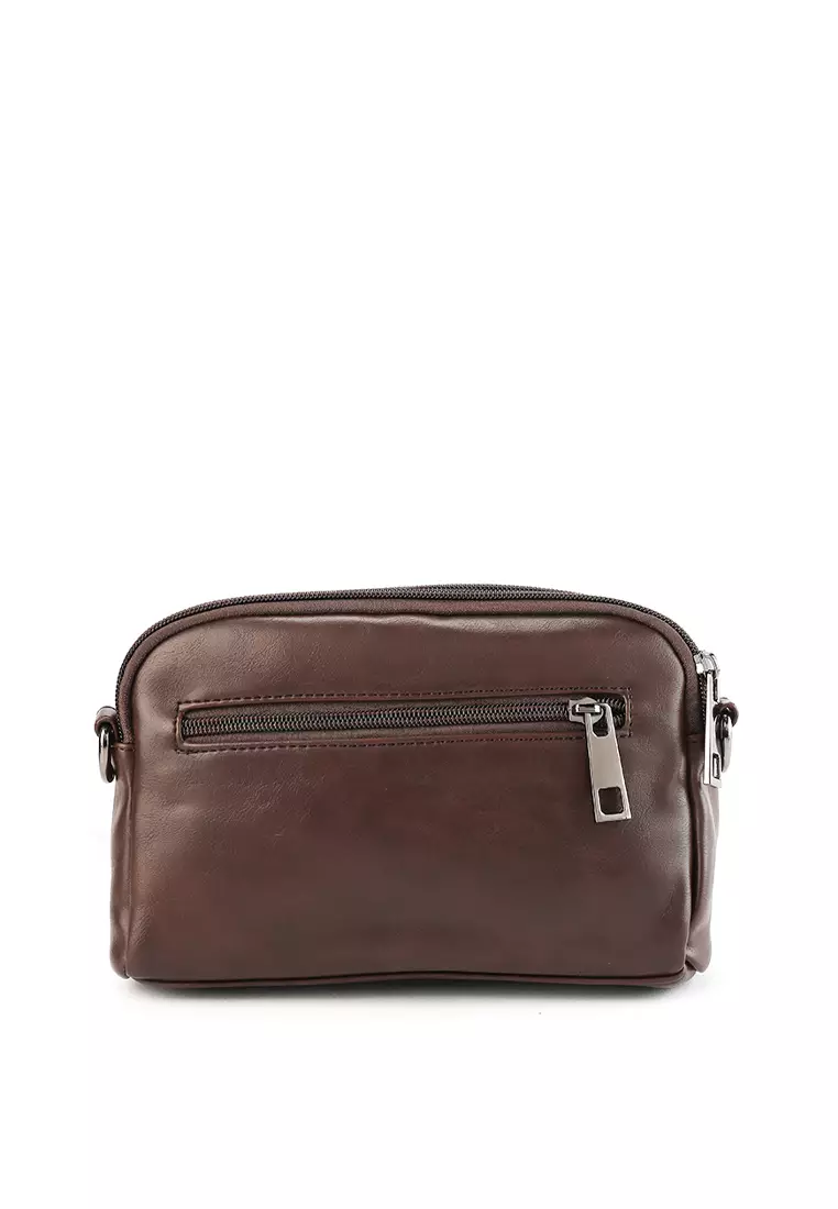 Distressed Leather Legacy Crossbody Pouch Bag