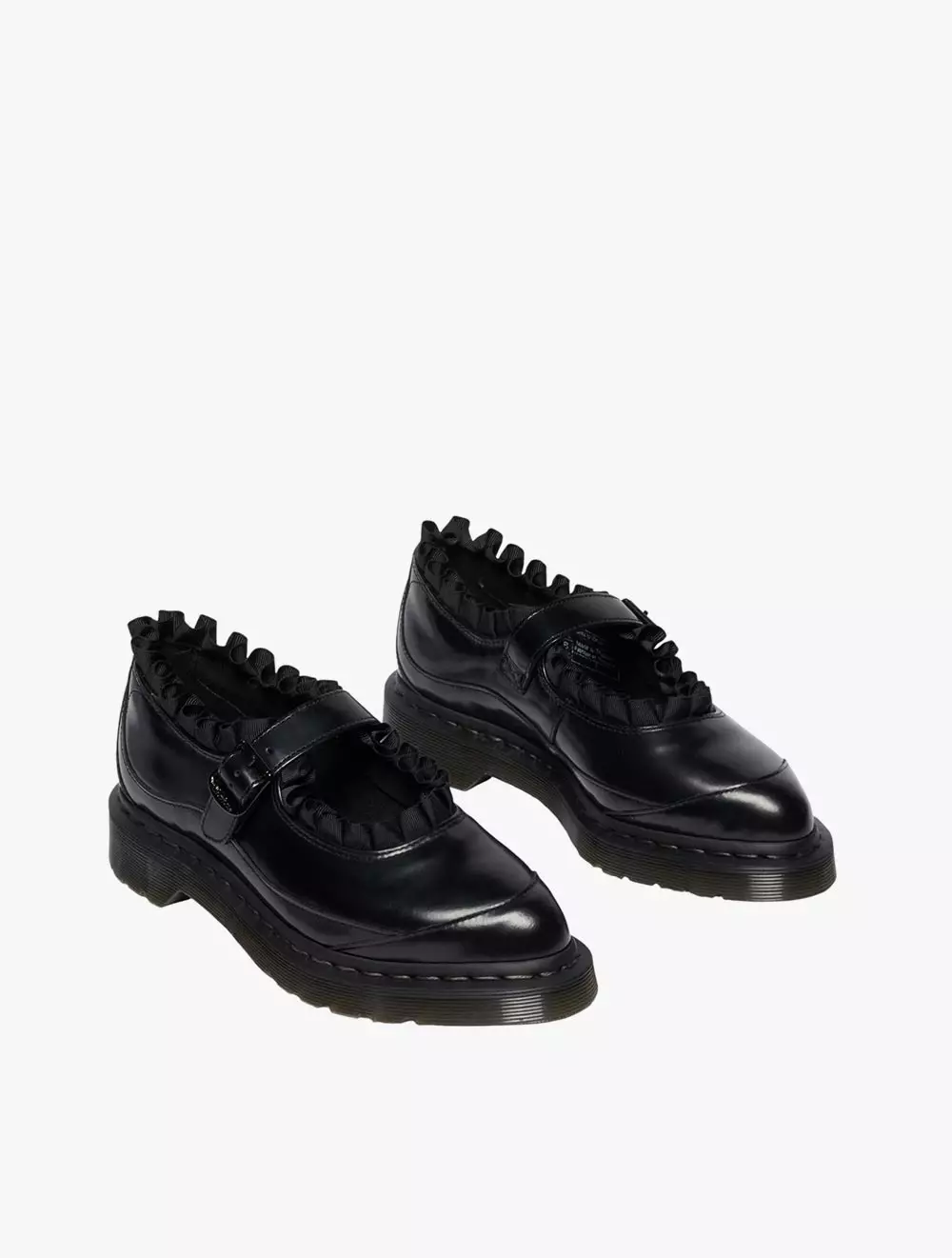 Dr. Martens Elphie MJ Frill Black Polished Smooth