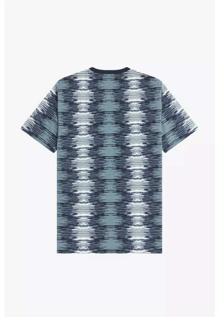 Fred Perry M1756 Soundwave Glitch T-Shirt (Stockport Blue)