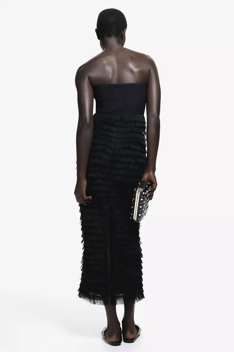 Tulle-skirt bandeau dress