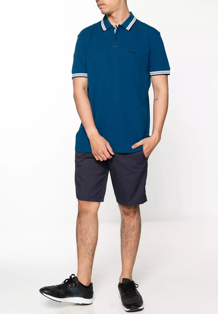 Contrast Logo Cotton Pique Paddy Polo Shirt - BOSS Green