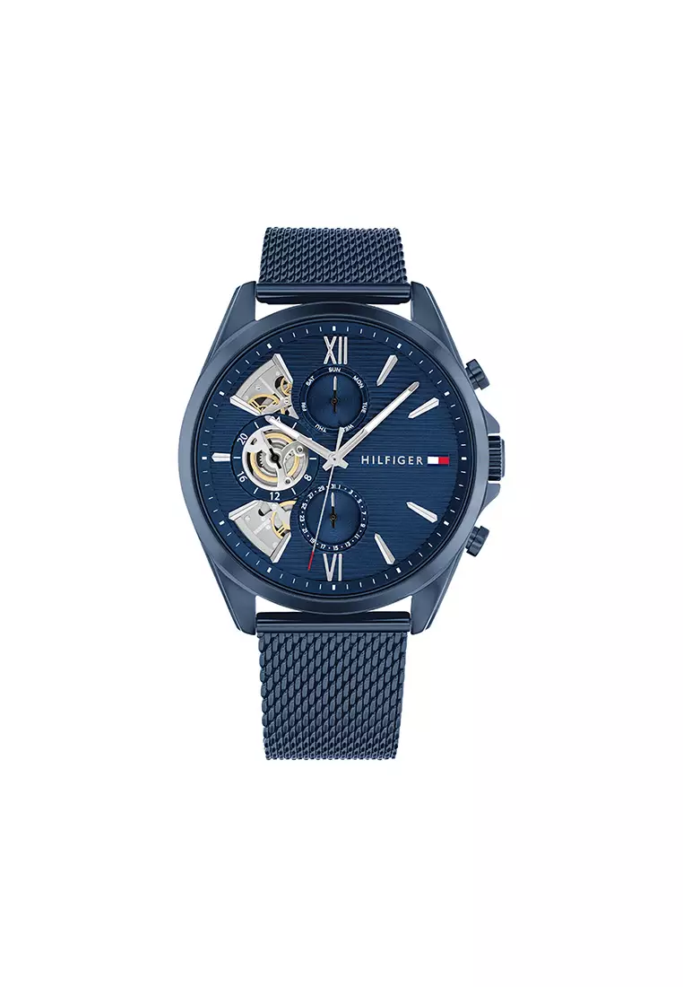 Buy Tommy Hilfiger Baker Men's Watch Ionic Plated Blue Steel Strap ...