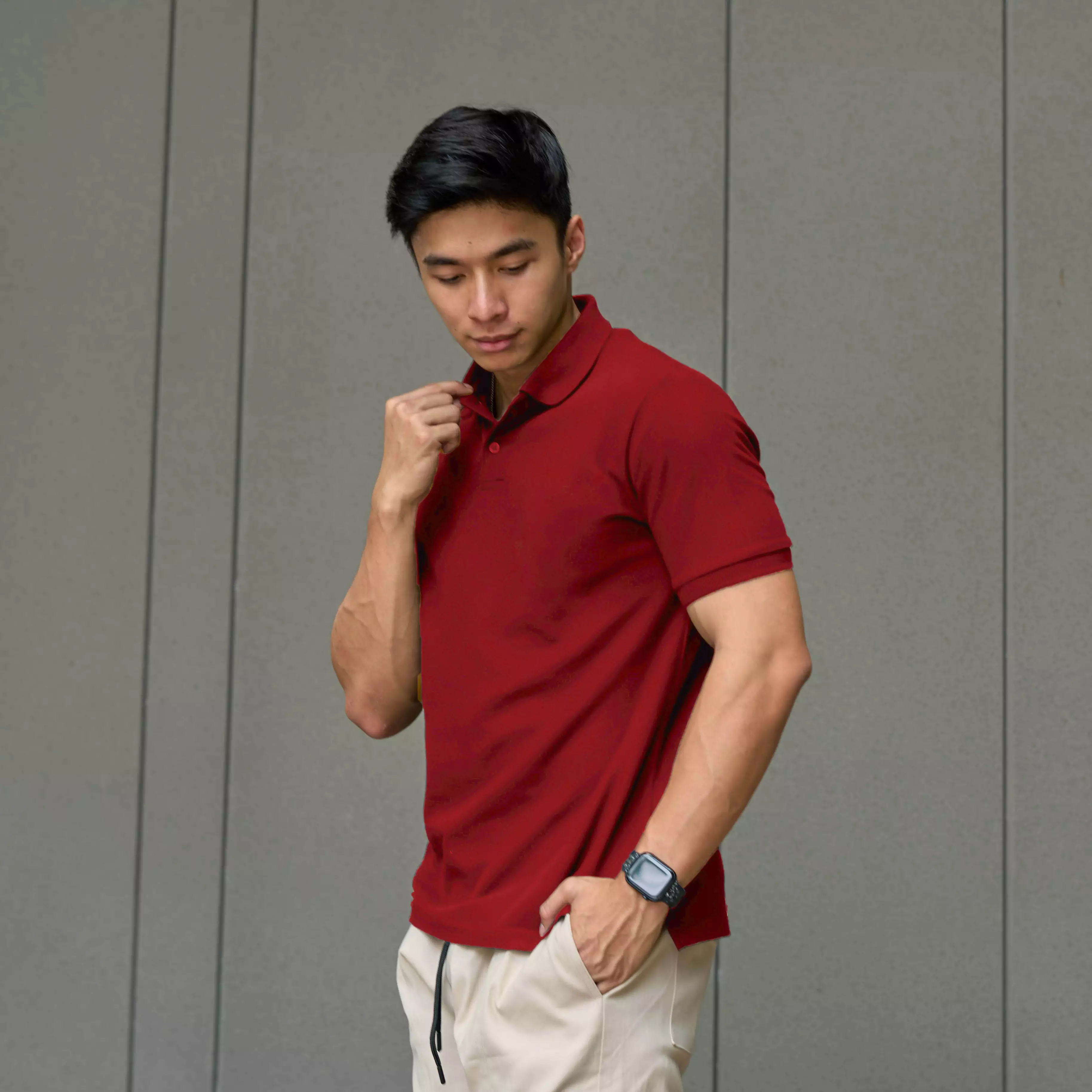 Kale Park Maroon / Kaos Polo Pria Lengan Pendek Kerah / Polo Shirt Slim Fit