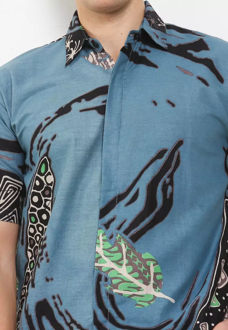 Chava Kemeja Batik Premium Pria Casual Modern Lengan Pendek
