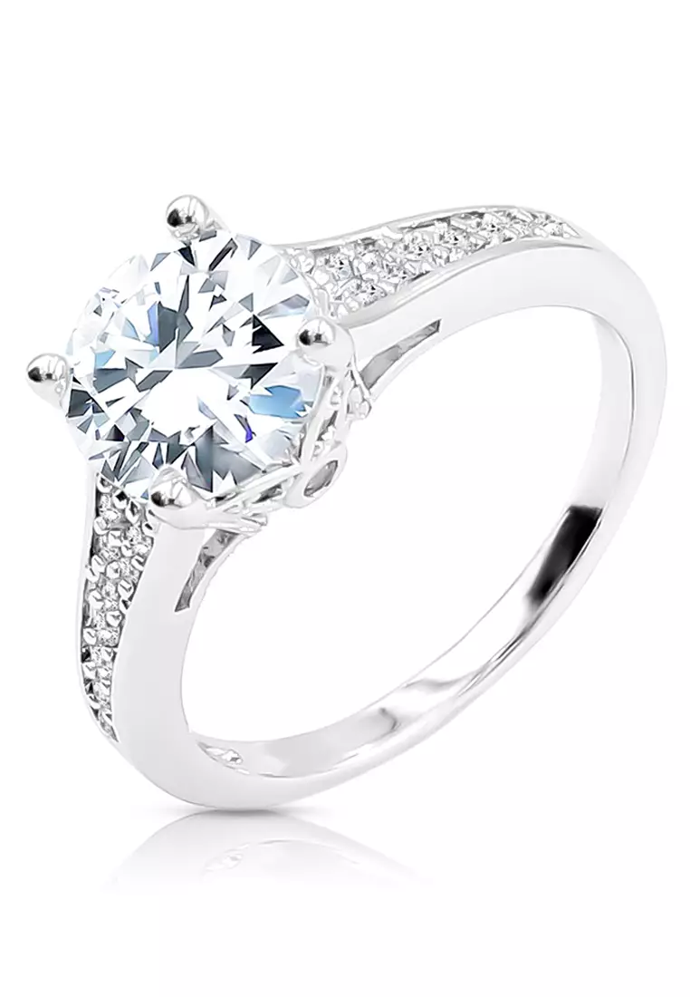 Cathedral solitaire online engagement ring