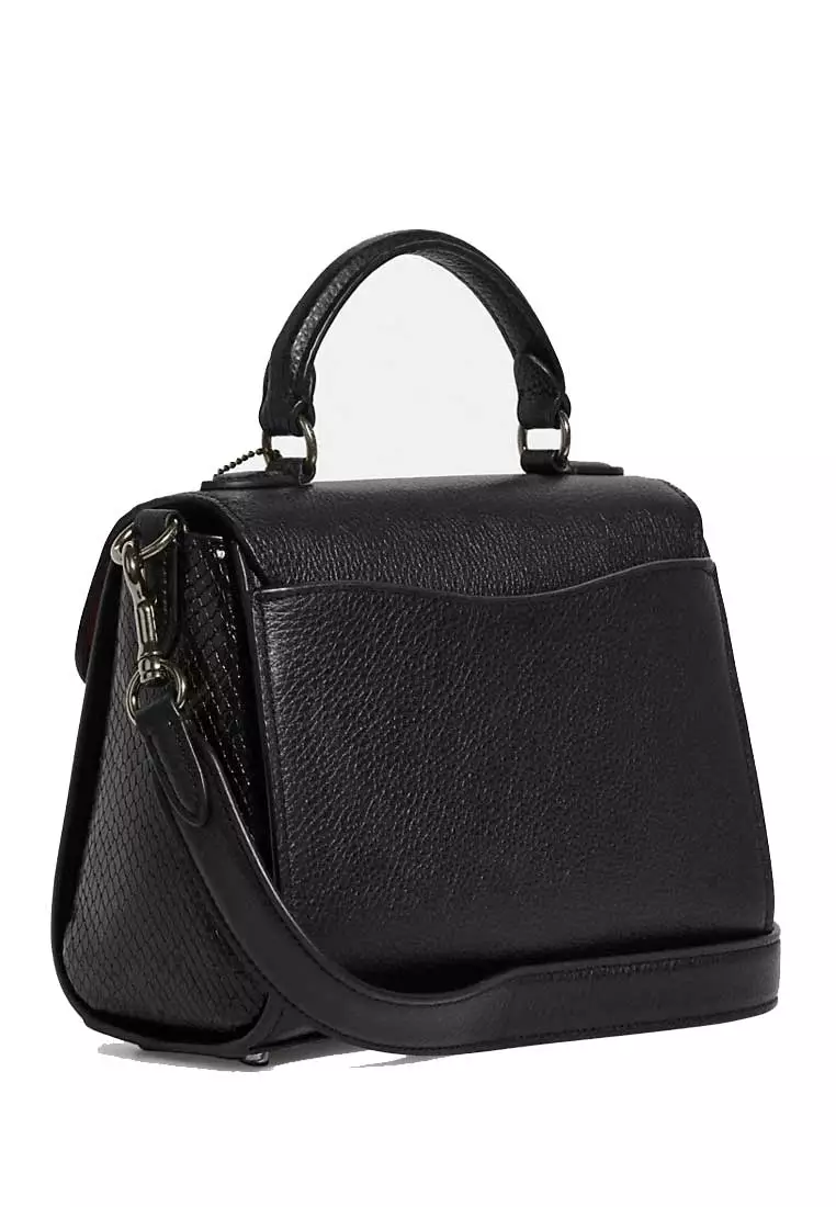 Coach top handle sale pouch black