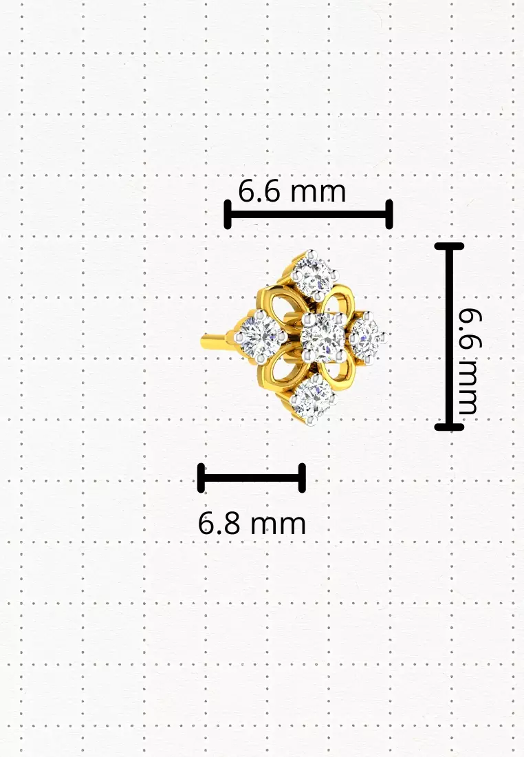 Gold diamond nose pin on sale