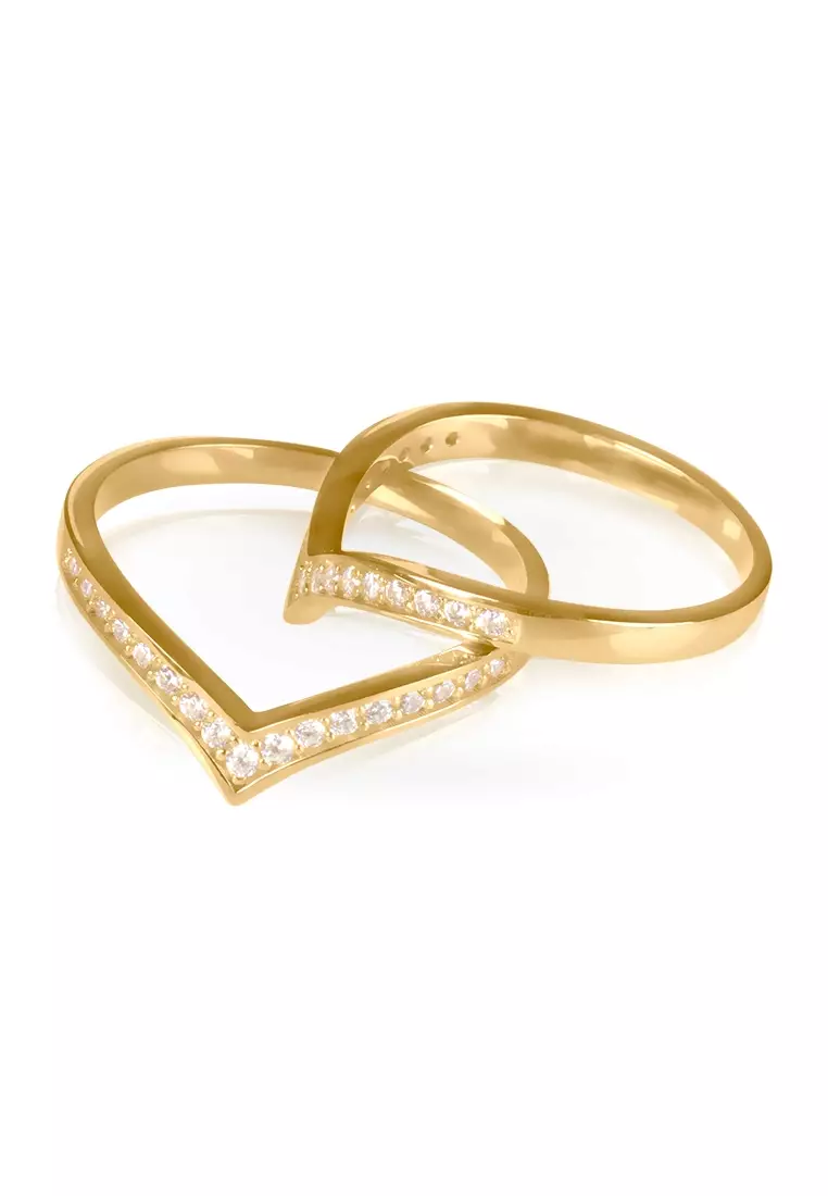 Pavé Wishbone Ring 14k Gold