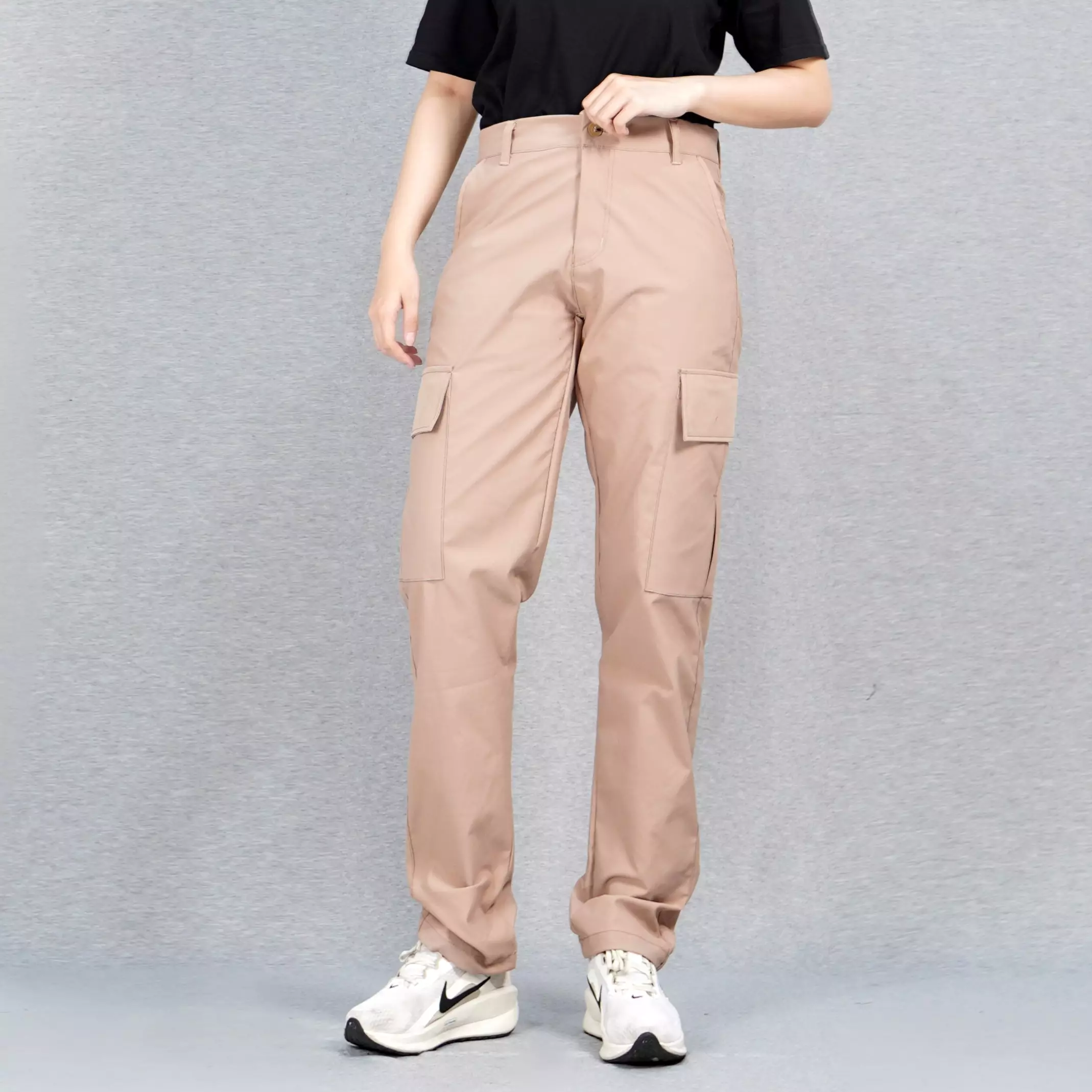 RAYSA Celana Cargo Panjang Wanita Celana Cargo Earth Tone Wanita - Coksu